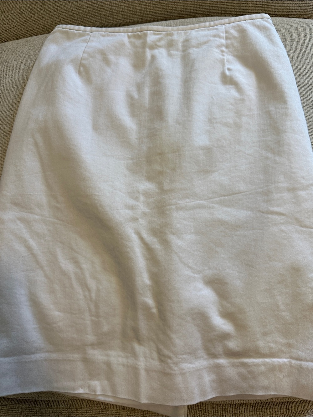 White Mini Skirt - Straight Cotton Style super soft and comfy